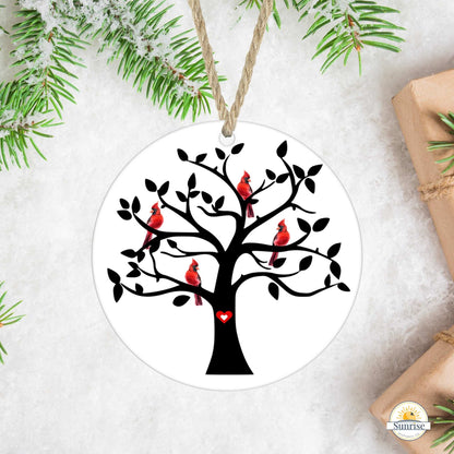 Cardinal Memorial Ornament – Tree of Life Sympathy Gift – Personalized Memorial Ornament by Sunrise Keepsakes
