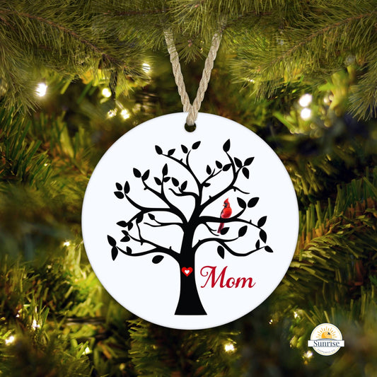 Cardinal Memorial Ornament – Tree of Life Sympathy Gift – Personalized Memorial Ornament by Sunrise Keepsakes
