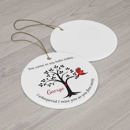 Cardinal Memorial Ornament round ceramic ornament