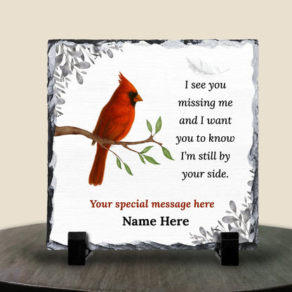 Cardinal Memorial Plaque – “I See You Missing Me” Personalized Sympathy Gift – Personalized Sympathy Gifts by Sunrise Keepsakes
