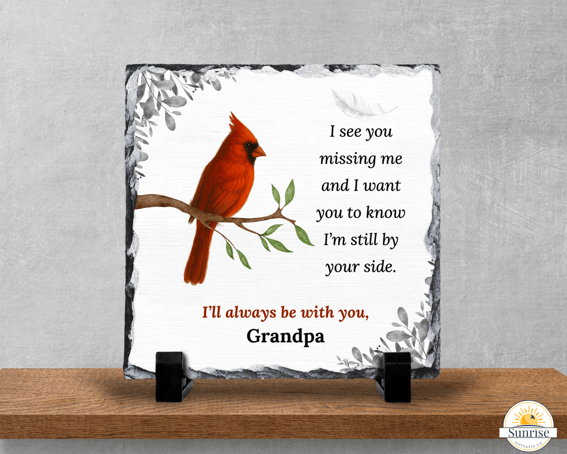 Cardinal Memorial Plaque – I'm Still By Your Side – Personalized Sympathy Gifts by Sunrise Keepsakes