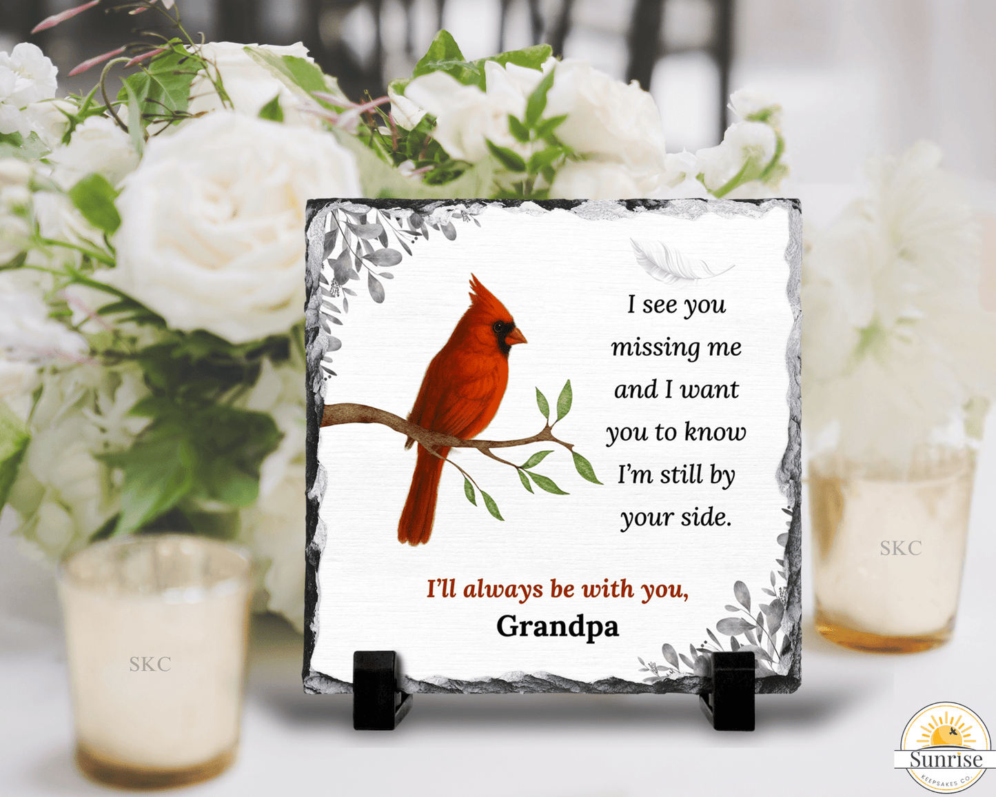 Cardinal Memorial Plaque – I'm Still By Your Side – Personalized Sympathy Gifts by Sunrise Keepsakes