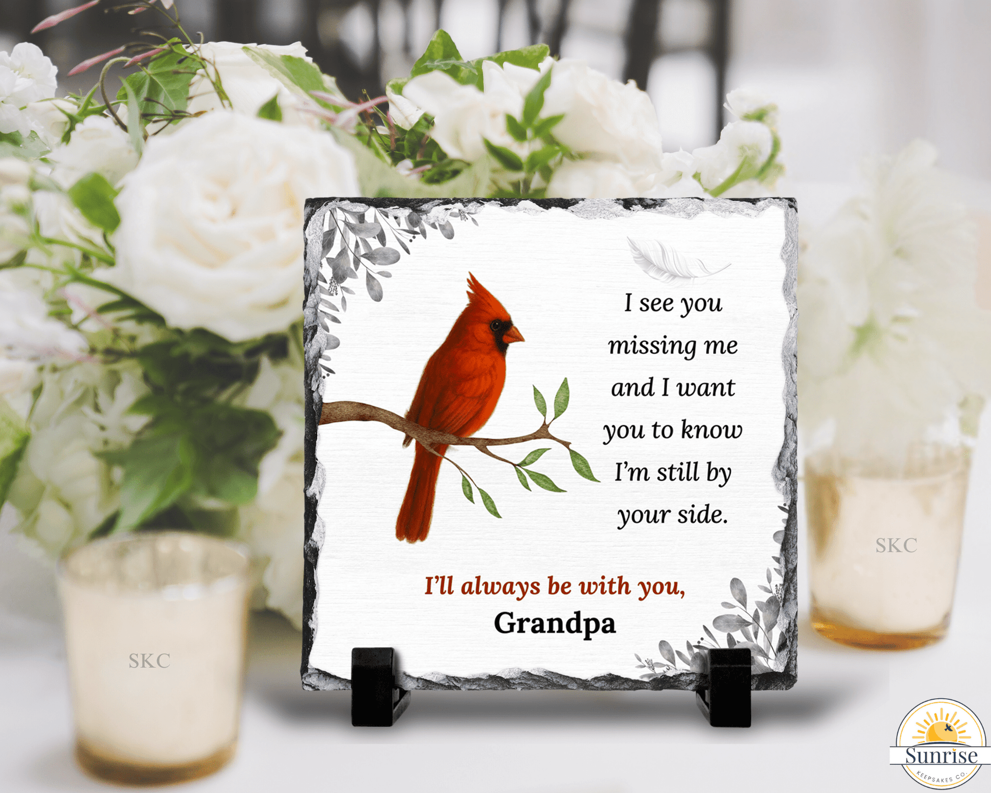 Cardinal Memorial Plaque – I'm Still By Your Side – Personalized Sympathy Gifts by Sunrise Keepsakes