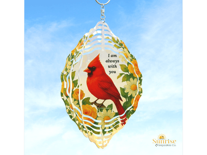 Cardinal Memorial Wind Spinner – "I Am Always With You" – Personalized Wind Spinner by Sunrise Keepsakes