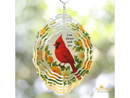 Cardinal Memorial Wind Spinner – "I Am Always With You" – Personalized Wind Spinner by Sunrise Keepsakes