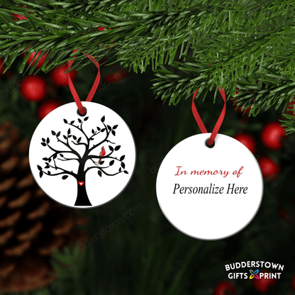 Cardinal Sympathy Gift - Memorial Ornament - Tree of Life – Personalized Memorial Ornament by Sunrise Keepsakes
