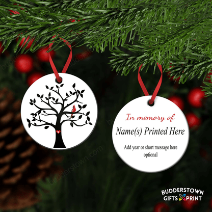 Cardinal Sympathy Gift - Memorial Ornament - Tree of Life – Personalized Memorial Ornament by Sunrise Keepsakes