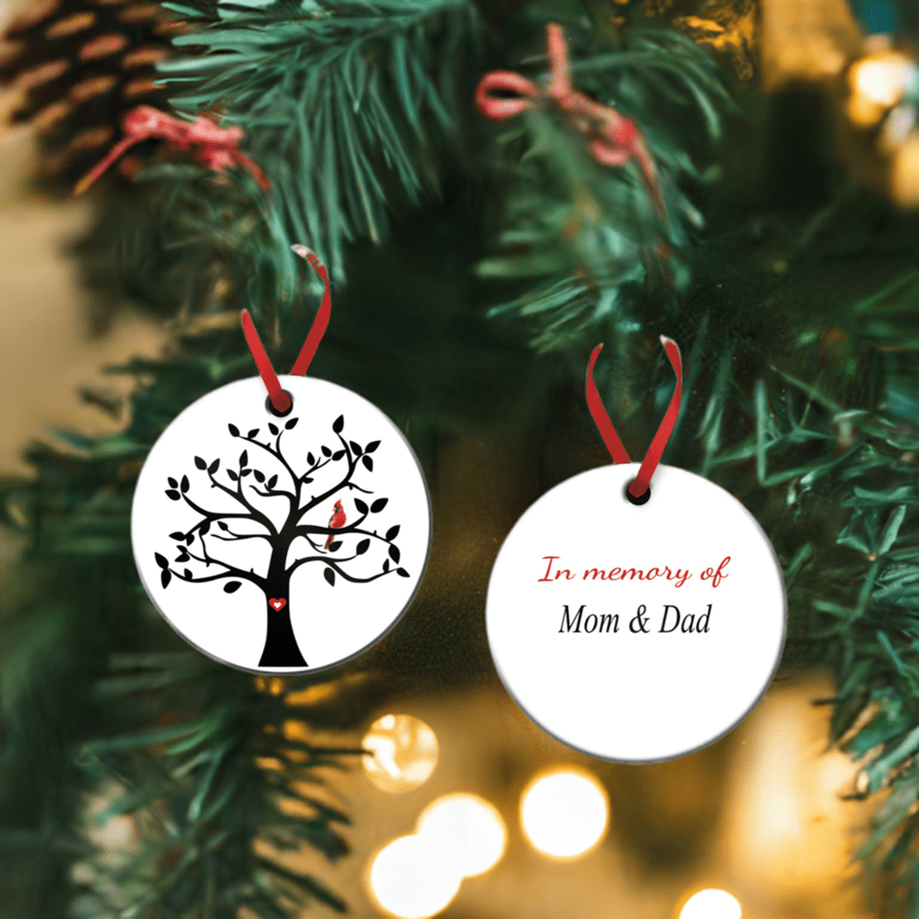 Cardinal Sympathy Gift - Memorial Ornament - Tree of Life – Personalized Memorial Ornament by Sunrise Keepsakes
