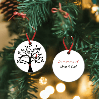 Cardinal Sympathy Gift - Memorial Ornament - Tree of Life – Personalized Memorial Ornament by Sunrise Keepsakes