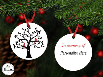 Cardinal Sympathy Gift - Memorial Ornament - Tree of Life – Personalized Memorial Ornament by Sunrise Keepsakes