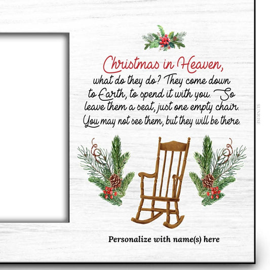 Christmas in Heaven Memorial Frame – Christmas Remembrance Gift – Personalized Sympathy Gifts by Sunrise Keepsakes