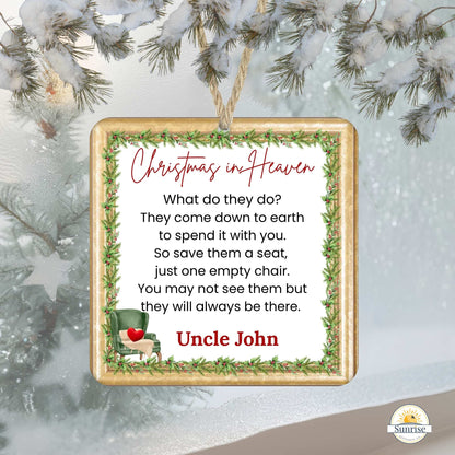 Christmas in Heaven Memorial Ornament – Personalized Home Decor by Sunrise Keepsakes