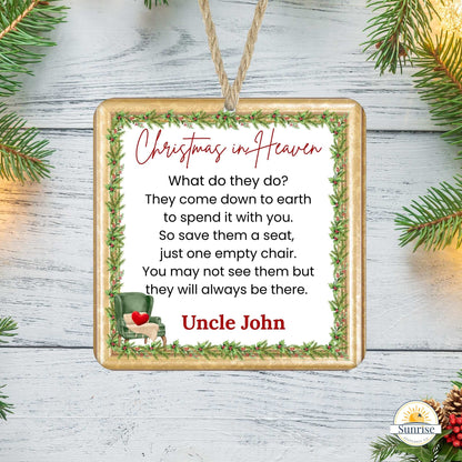 Christmas in Heaven Memorial Ornament – Personalized Home Decor by Sunrise Keepsakes