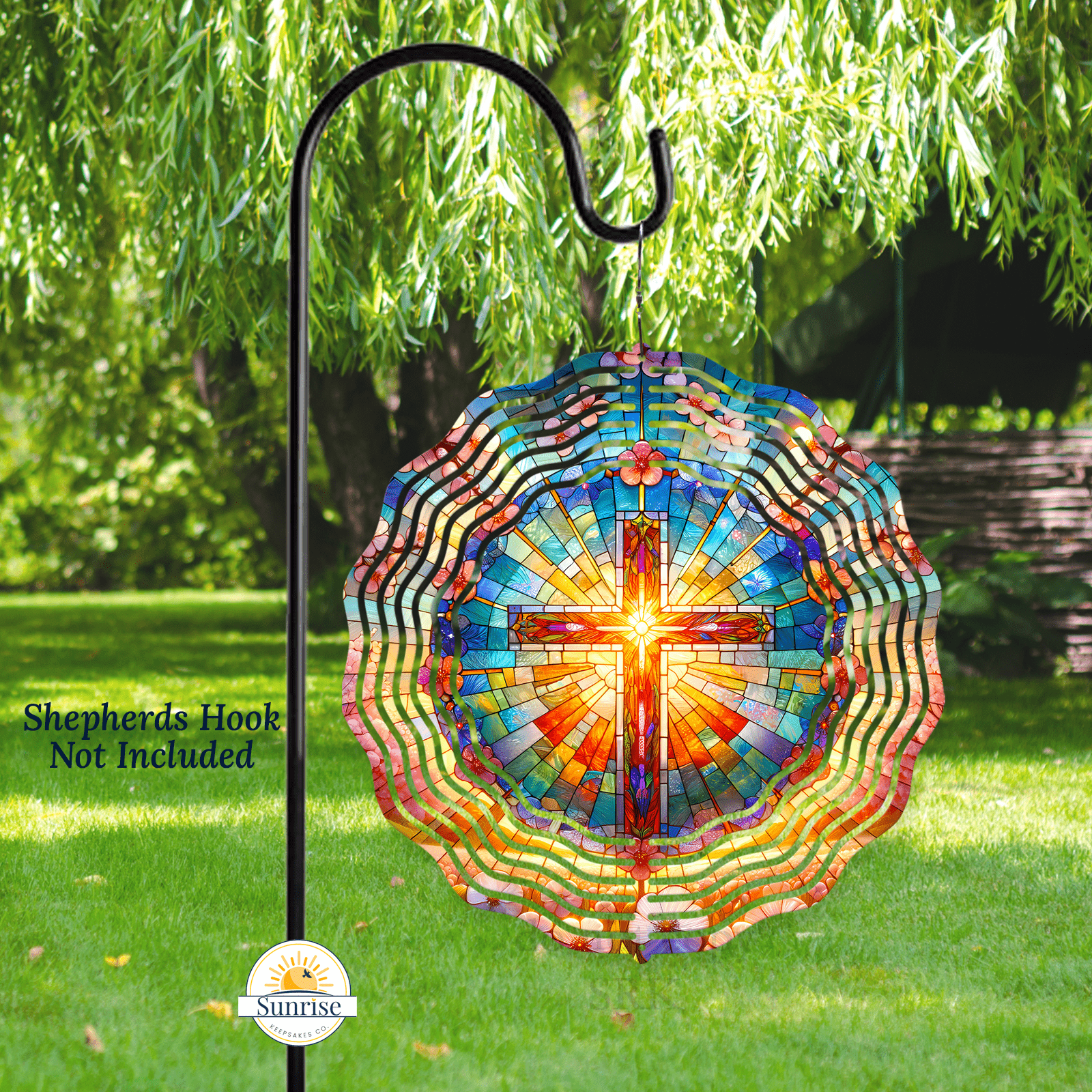 Cross Wind Spinner | Religious Memorial Gift – Personalized Wind Spinner by Sunrise Keepsakes