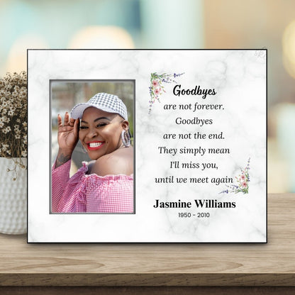 Goodbyes Are Not Forever - Memorial Picture Frame – Personalized Sympathy Gifts by Sunrise Keepsakes