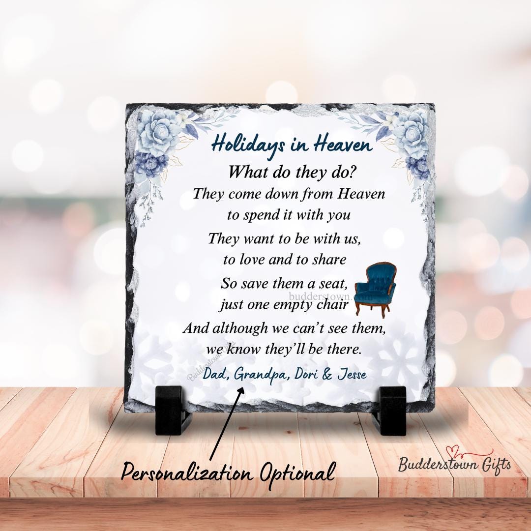 Holidays in Heaven Plaque - Hanukkah in Heaven - Loss of a Loved One Gift – Personalized Sympathy Gifts by Sunrise Keepsakes
