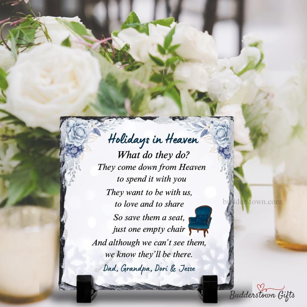 Holidays in Heaven Plaque - Hanukkah in Heaven - Loss of a Loved One Gift – Personalized Sympathy Gifts by Sunrise Keepsakes