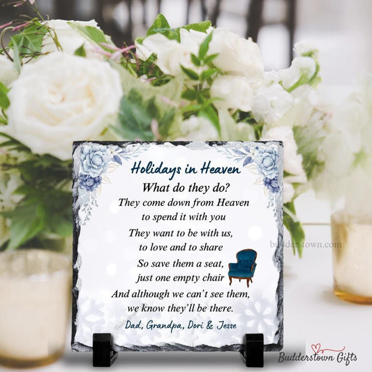 Holidays in Heaven Plaque - Hanukkah in Heaven - Loss of a Loved One Gift – Personalized Sympathy Gifts by Sunrise Keepsakes