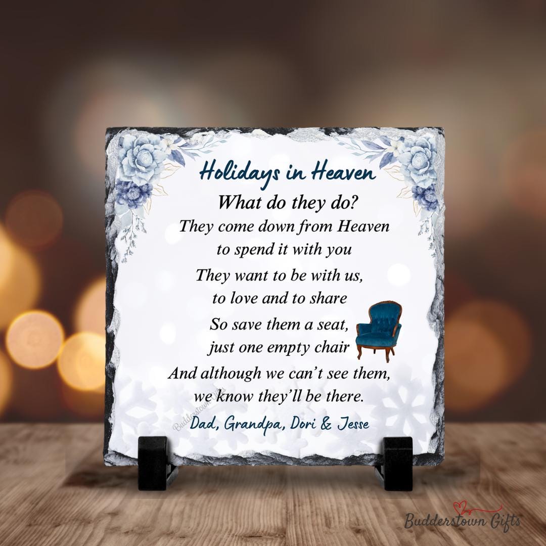 Holidays in Heaven Plaque - Hanukkah in Heaven - Loss of a Loved One Gift – Personalized Sympathy Gifts by Sunrise Keepsakes
