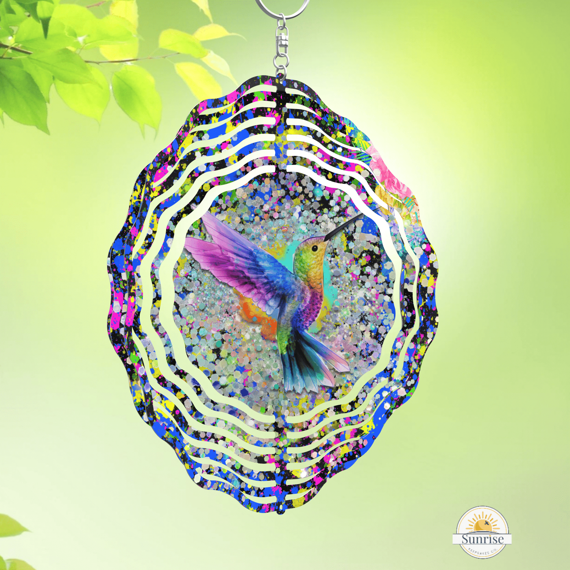 Hummingbird Wind Spinner | Vibrant Outdoor Garden Decor – Personalized Wind Spinner by Sunrise Keepsakes