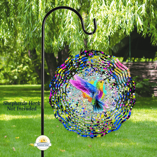 Hummingbird Wind Spinner | Vibrant Outdoor Garden Decor – Personalized Wind Spinner by Sunrise Keepsakes