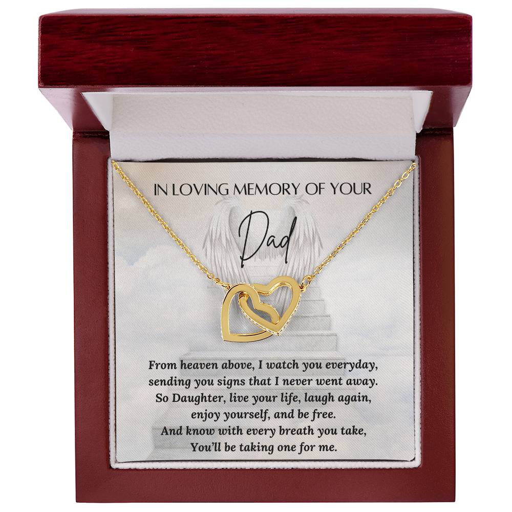 Loss of a Dad Gift - Missing you Dad necklace - Interlocking Hearts – Personalized Jewelry by Sunrise Keepsakes