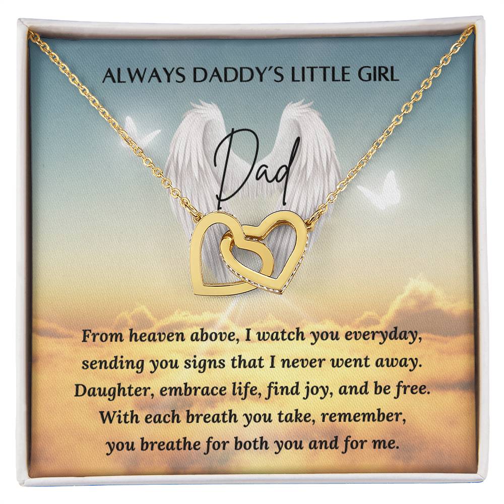Loss of a Dad Gift - Missing you Dad necklace - Interlocking Hearts – Personalized Jewelry by Sunrise Keepsakes