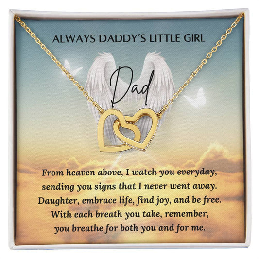Loss of a Dad Gift - Missing you Dad necklace - Interlocking Hearts – Personalized Jewelry by Sunrise Keepsakes