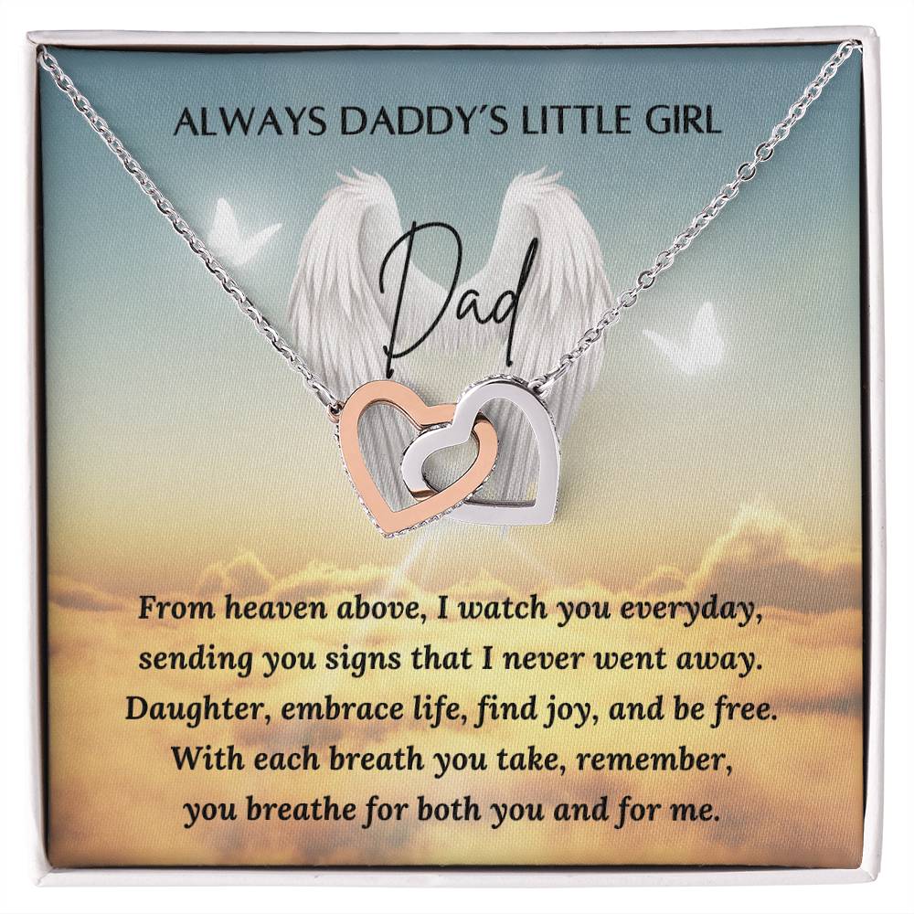 Loss of a Dad Gift - Missing you Dad necklace - Interlocking Hearts – Personalized Jewelry by Sunrise Keepsakes