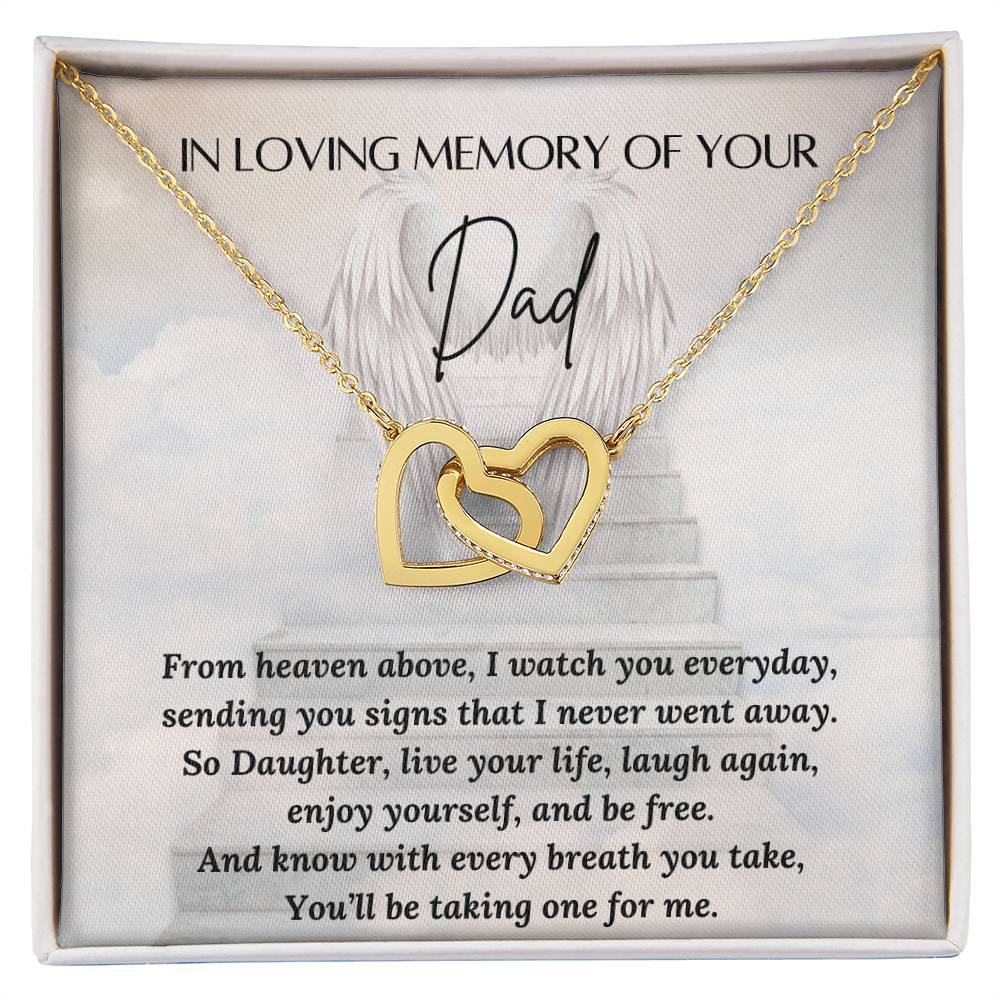 Loss of a Dad Gift - Missing you Dad necklace - Interlocking Hearts – Personalized Jewelry by Sunrise Keepsakes