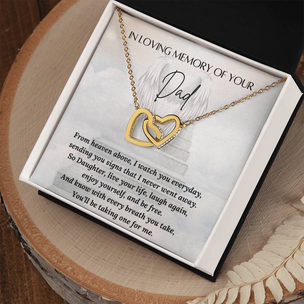 Loss of a Dad Gift - Missing you Dad necklace - Interlocking Hearts – Personalized Jewelry by Sunrise Keepsakes