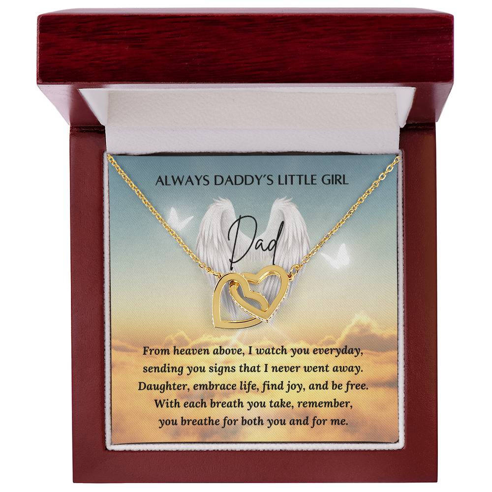 Loss of a Dad Gift - Missing you Dad necklace - Interlocking Hearts – Personalized Jewelry by Sunrise Keepsakes