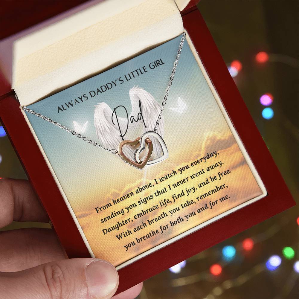 Loss of a Dad Gift - Missing you Dad necklace - Interlocking Hearts – Personalized Jewelry by Sunrise Keepsakes