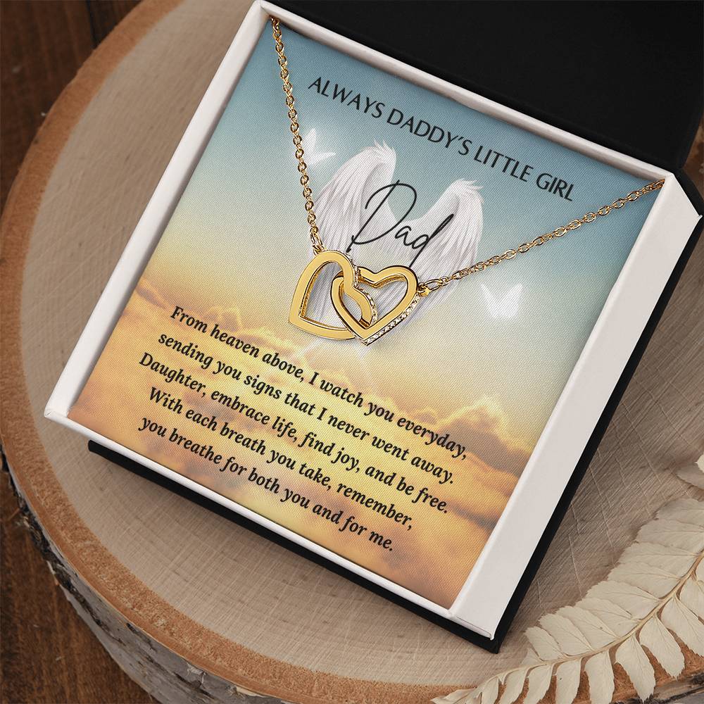 Loss of a Dad Gift - Missing you Dad necklace - Interlocking Hearts – Personalized Jewelry by Sunrise Keepsakes