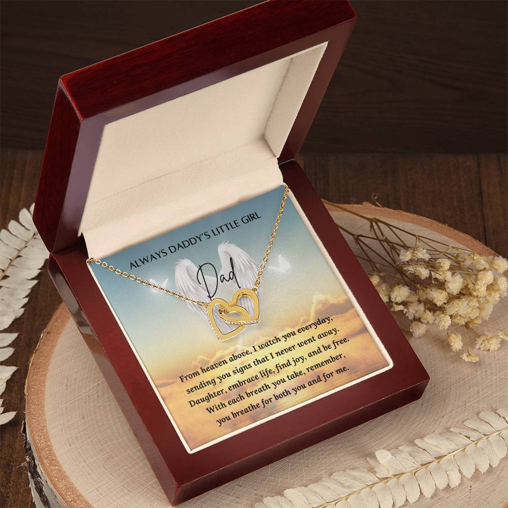 Loss of a Dad Gift - Missing you Dad necklace - Interlocking Hearts – Personalized Jewelry by Sunrise Keepsakes