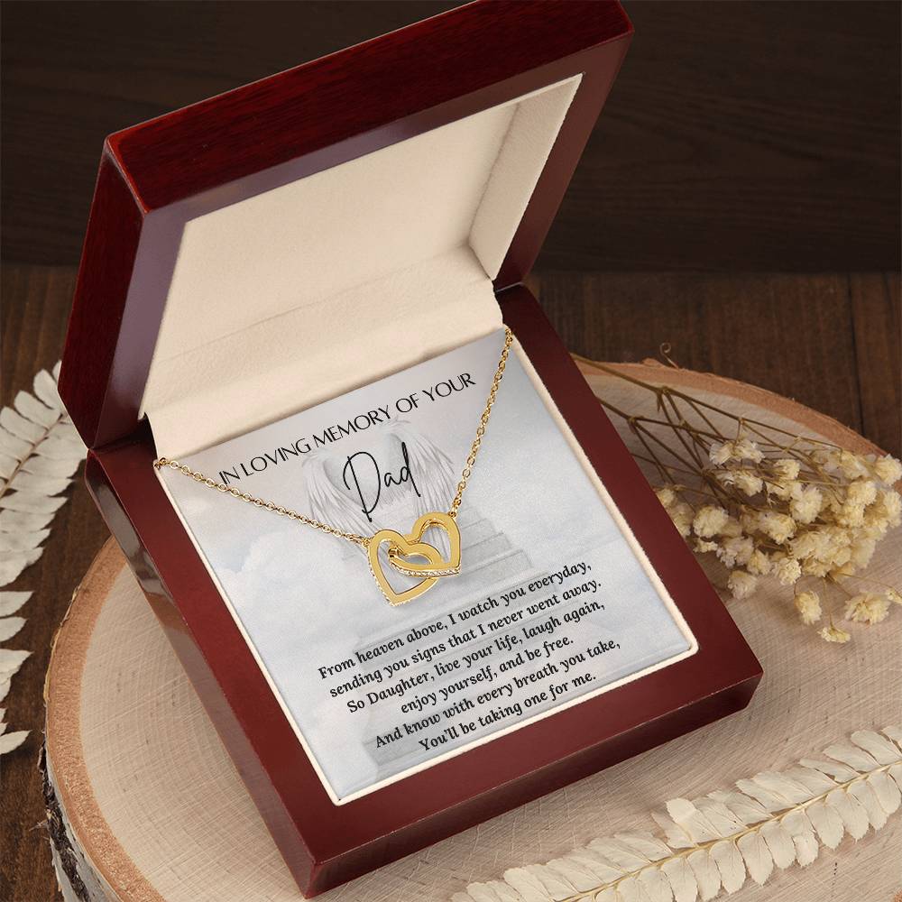 Loss of a Dad Gift - Missing you Dad necklace - Interlocking Hearts – Personalized Jewelry by Sunrise Keepsakes