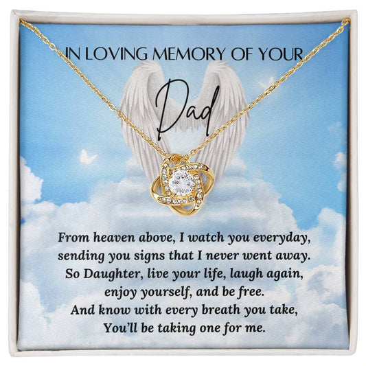 Loss of Father Gift - Father's Day Gift - Always With You - Love Knot Necklace – Personalized Jewelry by Sunrise Keepsakes
