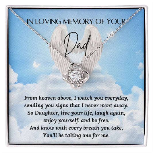 Loss of Father Gift - Father's Day Gift - Always With You - Love Knot Necklace – Personalized Jewelry by Sunrise Keepsakes