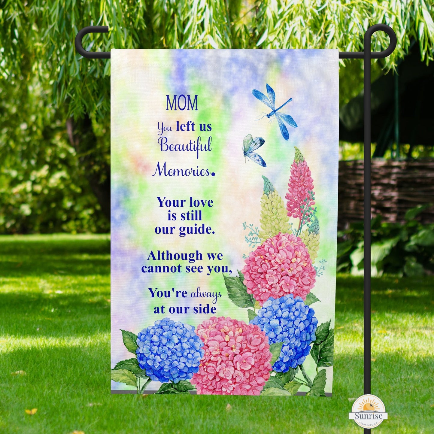 Loss of Mom Memorial Garden Flag – Loss of Mother Sympathy Gift – Personalized Flags by Sunrise Keepsakes