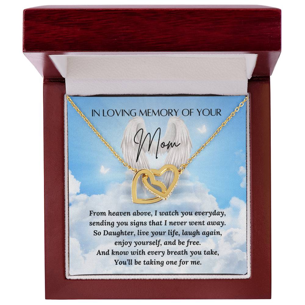 Loss of Mother Gift - Missing you Mom necklace - Interlocking Hearts – Personalized Jewelry by Sunrise Keepsakes