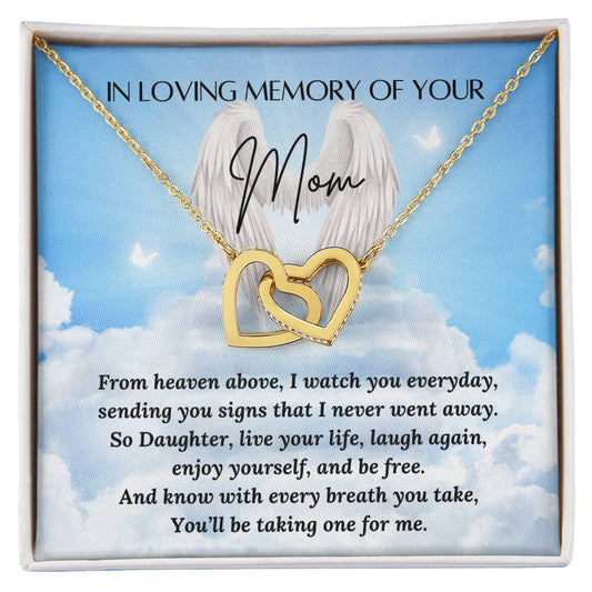 Loss of Mother Gift - Missing you Mom necklace - Interlocking Hearts – Personalized Jewelry by Sunrise Keepsakes