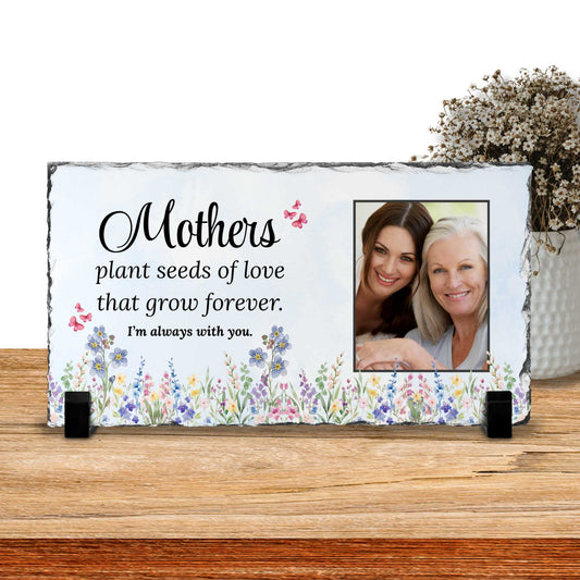 Loss of Mother Memorial – Mothers Plant Seeds of Love Photo Slate – Personalized Sympathy Gifts by Sunrise Keepsakes