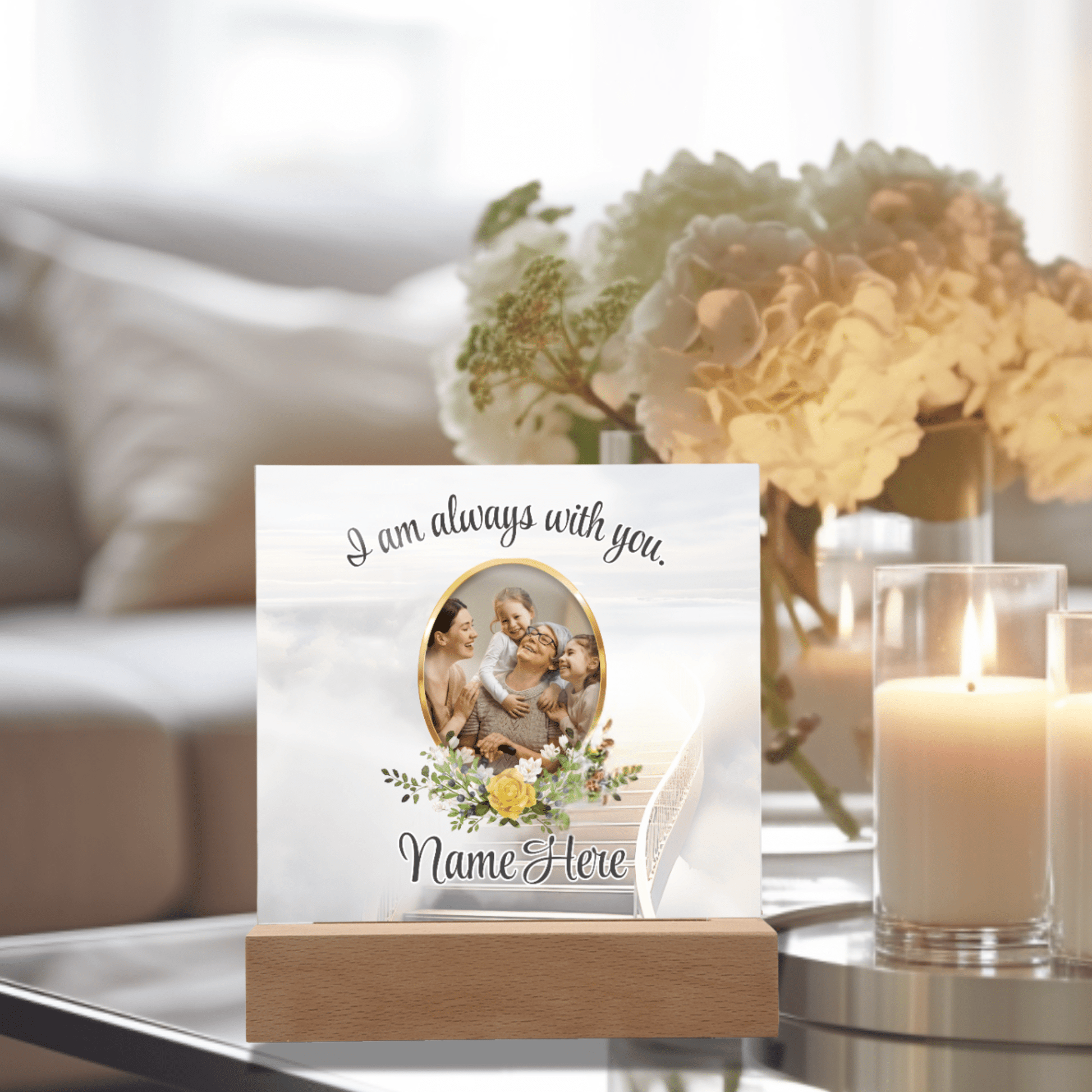 Memorial Acrylic Plaque – I Am Always With You - Heartfelt Father's Day Gift – Personalized Frames by Sunrise Keepsakes