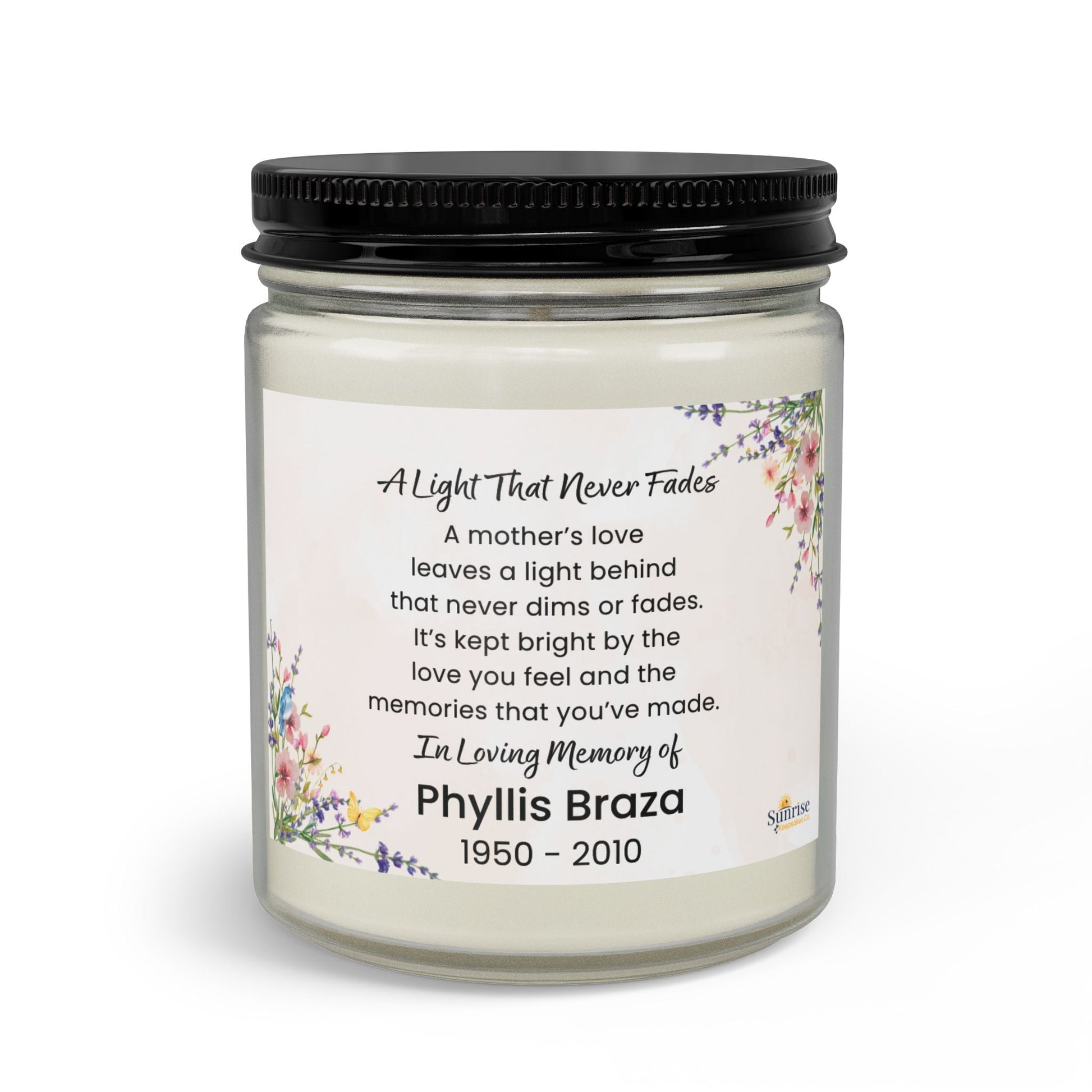 Memorial Candle for Loss of Mom – Sympathy Gift Set – Personalized Home Decor by Sunrise Keepsakes