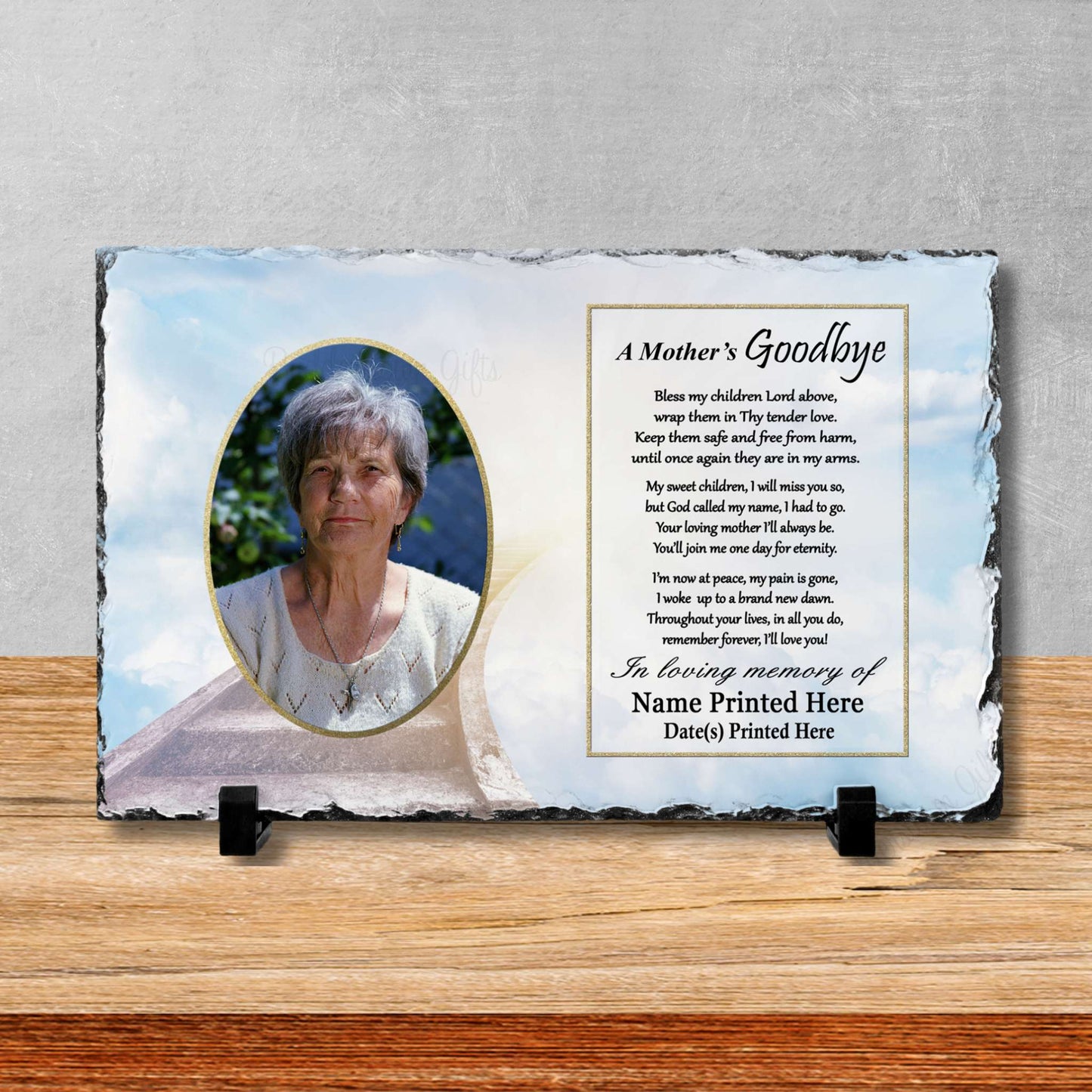 Memorial for Loss of Mother – Sympathy Gift - A Mothers Goodbye – Personalized Sympathy Gifts by Sunrise Keepsakes