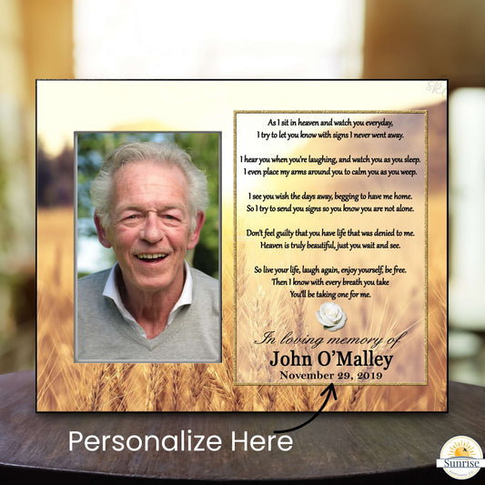 Memorial Frame - As I Sit in Heaven - Fields – Personalized Sympathy Gifts by Sunrise Keepsakes