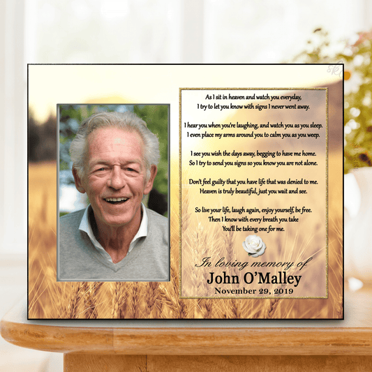 Memorial Frame - As I Sit in Heaven - Fields – Personalized Sympathy Gifts by Sunrise Keepsakes