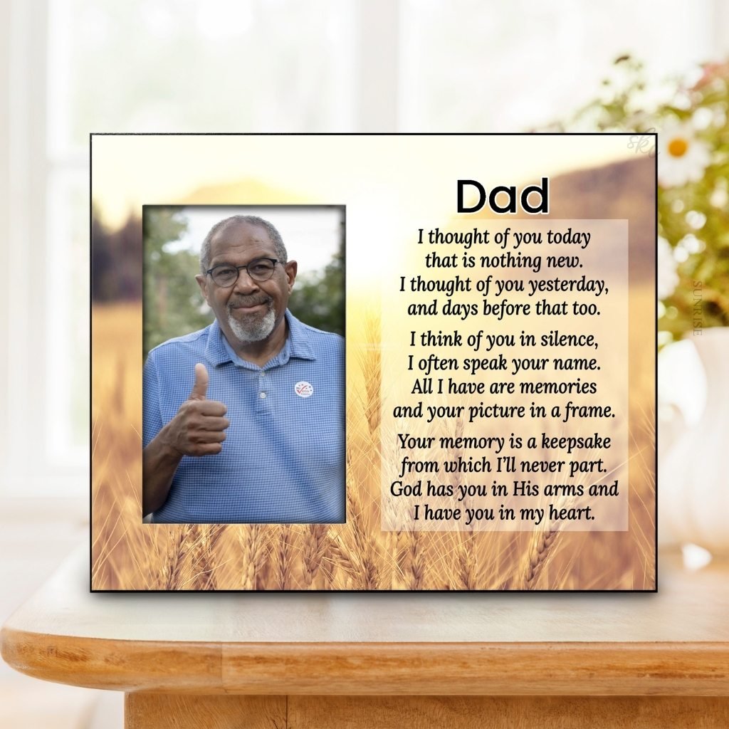 Memorial Frame - Thought Of You Today - Heavens Fields – Personalized Sympathy Gifts by Sunrise Keepsakes