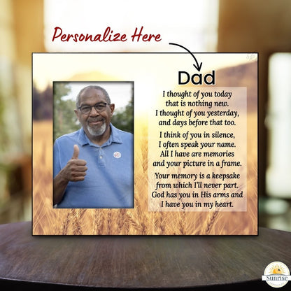 Memorial Frame - Thought Of You Today - Heavens Fields – Personalized Sympathy Gifts by Sunrise Keepsakes