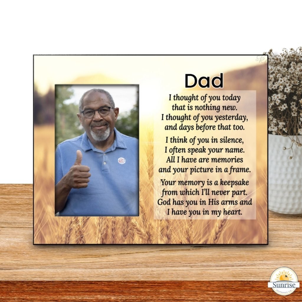 Memorial Frame - Thought Of You Today - Heavens Fields – Personalized Sympathy Gifts by Sunrise Keepsakes
